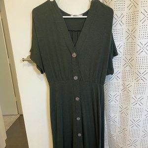 Lush Maxi Sweater Dress with Buttons